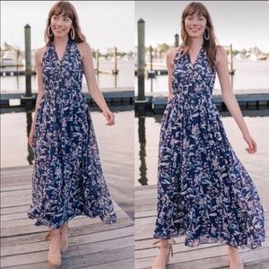 Gal Meets Glam Siena Floral Halter Maxi Dress